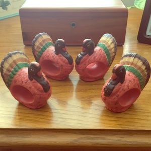4 Turkey Ceramic Napkin Rings